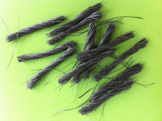Γκρι Χρώμα Πολυπροπυλένιο Macro Twisted Bundle Συνθετική ίνα 54mm για οπλισμό σκυροδέματος